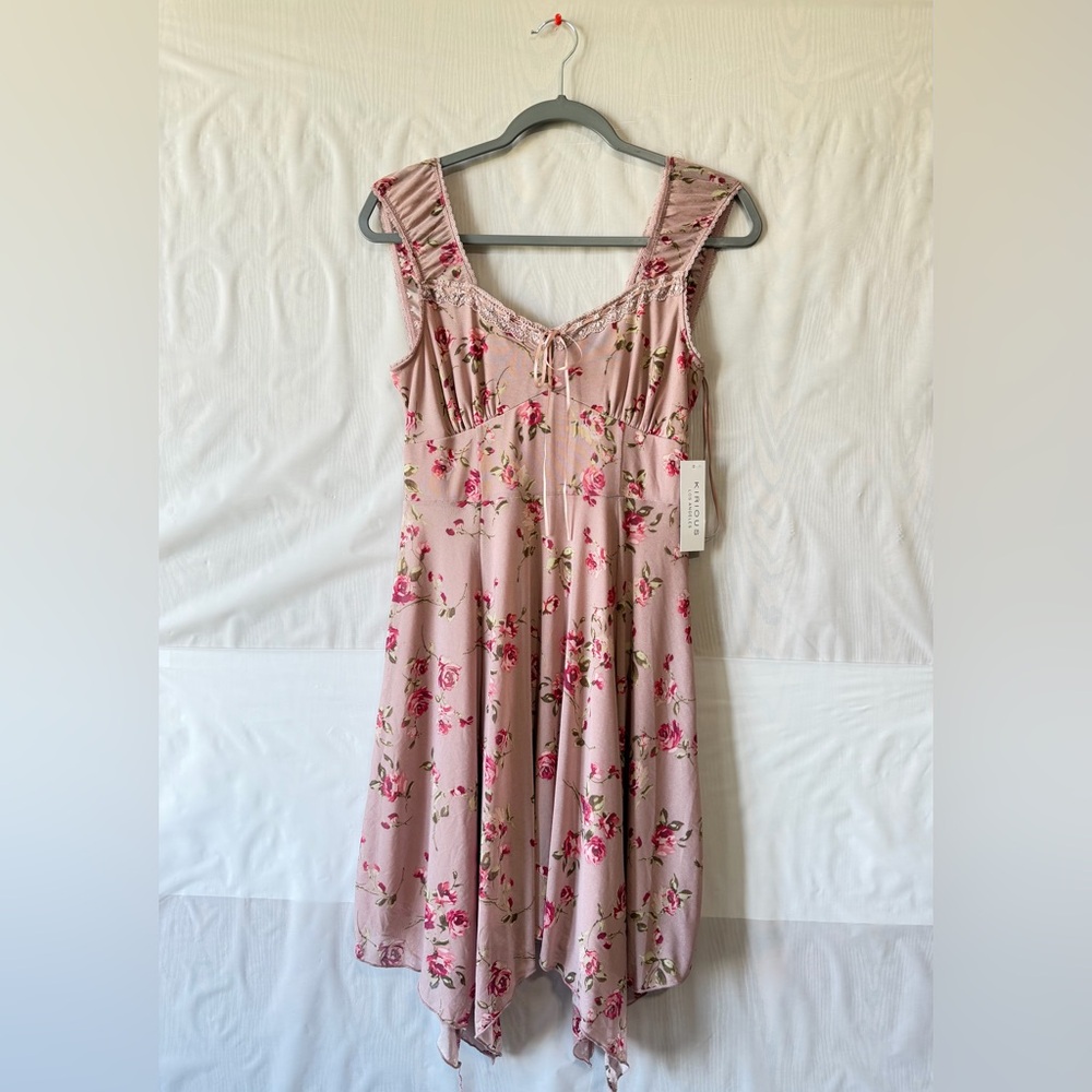 Floral Pink Sleeveless Dress